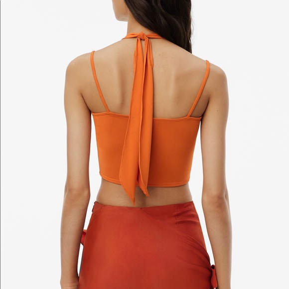 Zara Orange Limited Edition Ruched Crop Top - Picture 6 of 13